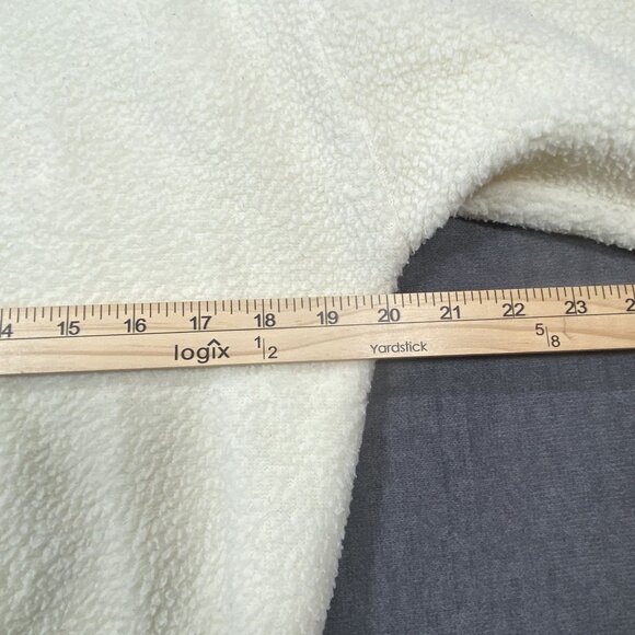 Levis Womens Ivory Sherpa Fleece Crewneck Pullover Cropped Sweatshirt Size XS - Picture 11 of 11